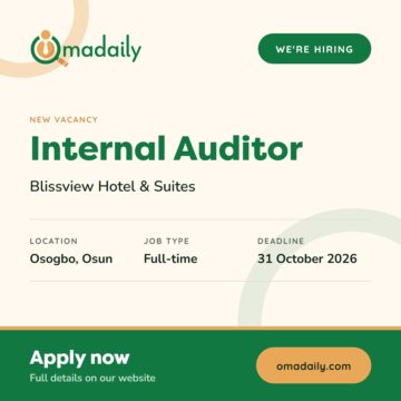 Internal Auditor at Blissview Hotel & Suites