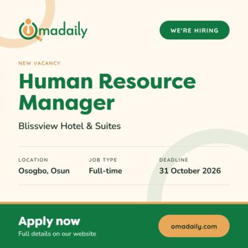 Human Resource Manager at Blissview Hotel & Suites