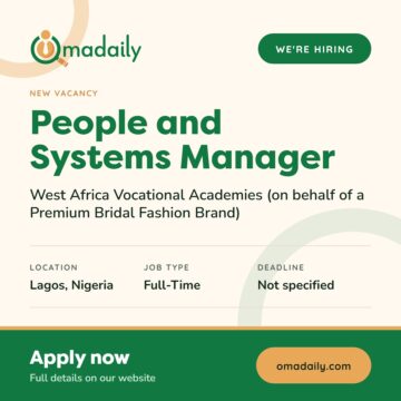 People and Systems Manager at West Africa Vocational Academies (on behalf of a Premium Bridal Fashion Brand)