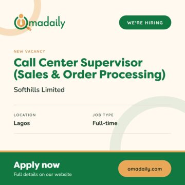 Call Center Supervisor (Sales & Order Processing) at Softhills Limited